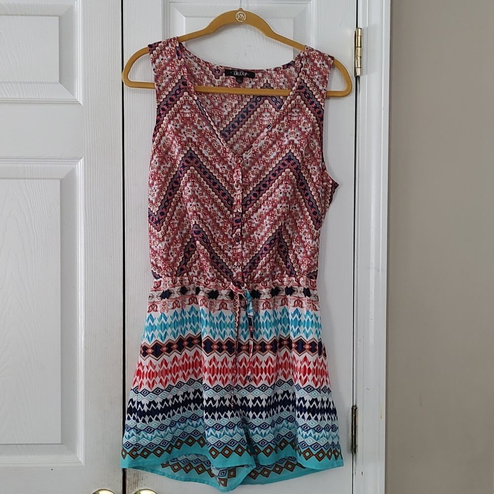 BeBop  tribal boho sleeveless romper Sz L